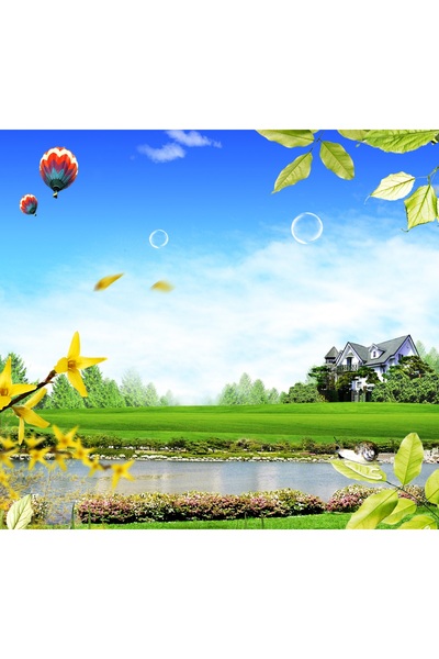 media Πίνακας σε καμβά: Πτήση πάνω από το ποτάμι, 60 x 40 εκ.