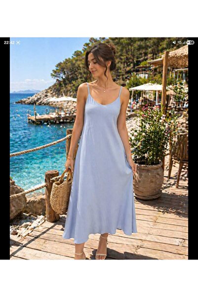 Budan Export Γυναικείο καλοκαιρινό φόρεμα με λεπτές τιράντες, άνετη εφαρμογή