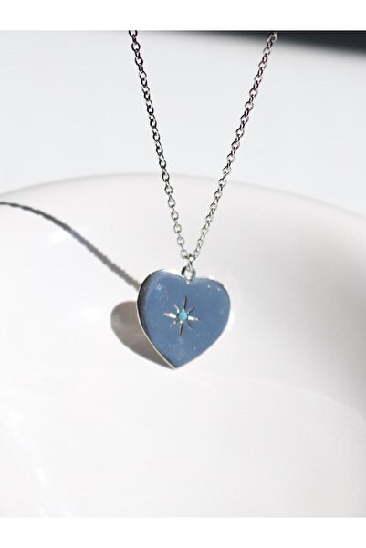 Reorah Collection Blue Stone Heart Necklace