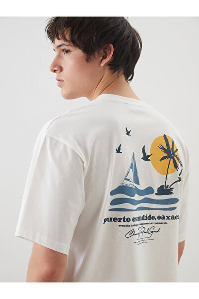 LC Waikiki Tricou bărbătesc din jerseu imprimat cu guler rotund