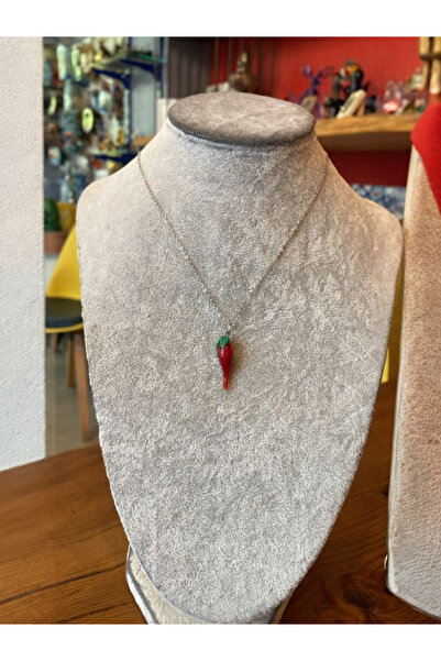 Kırmızı Biber Cam Kolye