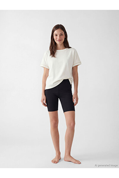 LC Waikiki Black Elastic Waist Women's Swimming Shorts Tights