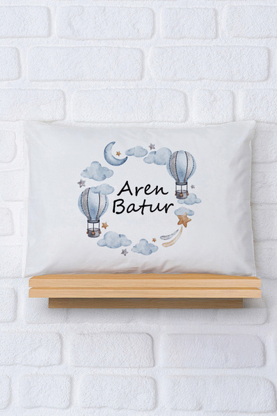 Pia Baby %100 Pamuk İsim Yazılı Erkek Bebek Yastık Kılıfı – 35x45 cm Organik ...