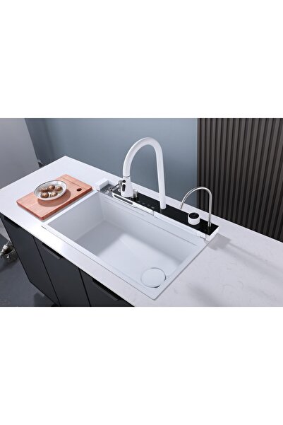 Sanitex Πολυλειτουργικός νεροχύτης με ψηφιακή οθόνη και φωτισμό LED, λευκός