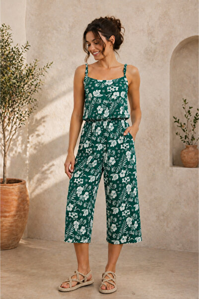 Becha Butik Floral Desenli Yazlık Tulum