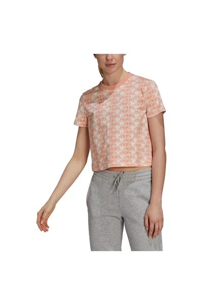 adidas Crop top de damă cu mânecă scurtă, mărimea S