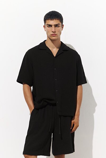 Pull & Bear Kısa kollu bambul gömlek