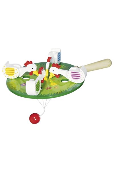 JPT Găini din lemn care se mușcă, decor pentru birou, 12 cm
