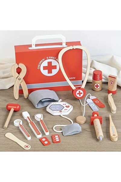 ETOY Set medic veterinar din lemn pentru joc de rol educativ si distractiv co...
