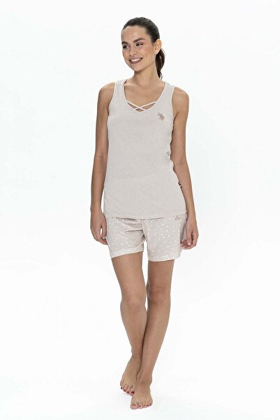 U.S. Polo Assn. Γυναικείο Σετ Πιτζάμες Μπεζ 50312918-VR01