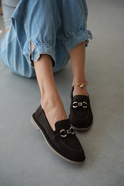 selin shoes Lureva Γνήσιο Δερμάτινο Γυναικείο Παπούτσι με Χρυσή Λεπτομέρεια Α...