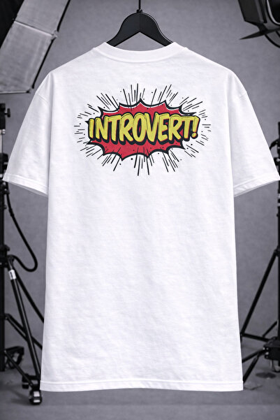 cc collection Μπλουζάκι Introvert με στάμπα, λευκό, oversized, unisex, street...