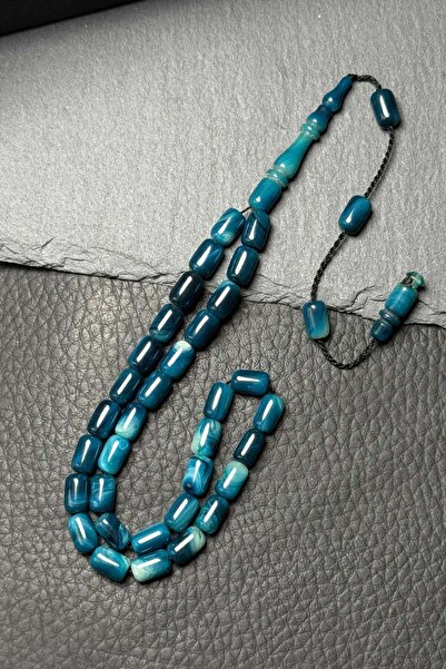 TESBİHKENTİ Ιδανικό μέγεθος, ομαλή ροή, μπλε αποχρώσεις, κεχριμπαρένιο χάντρε...