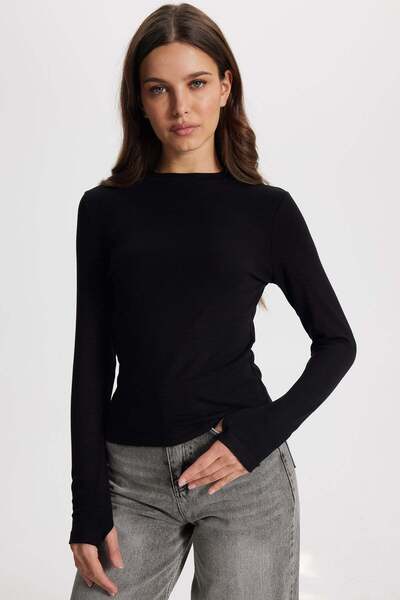 Tudors Γυναικεία μπλούζα με λεπτή εφαρμογή, βαμβακερή, με λαιμόκοψη ποδηλάτου...