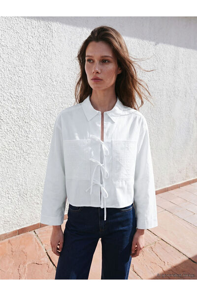 LC Waikiki Embroidered Poplin Women's Shirt