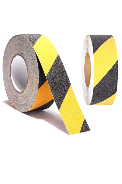 CTR Ticaret 25mm x 25 Metre Sarı-Siyah Kaydırmaz Bant - Yüksek Tutunmalı Merd...