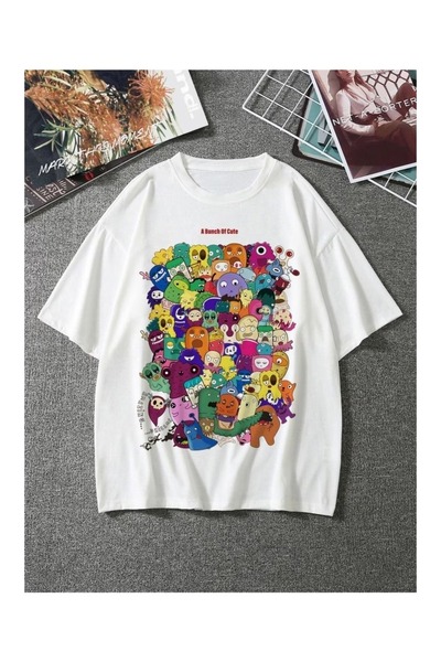 bellanova Sila Trend Unisex Black Oversize Printed T-Shirt Streetwear Comfort...