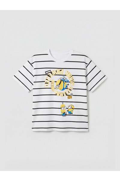 LC Waikiki Tricou băieți cu imprimeu Minioni în dungi