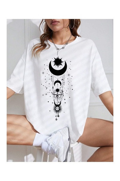 bellanova sila trend Unisex Μαύρο Υπερμεγέθη Μπλουζάκι με Στάμπα Streetwear Ά...