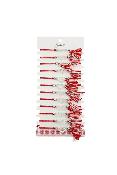 OEM Traditional Martisor Elegant Bracelet with Tassel for Women, Red/White Co...