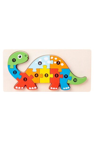 SELEXMO Puzzle din Lemn 3D Montessori, selexmo, Jucarie Educativa pentru Copi...