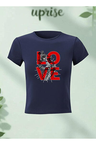 Vordevia Μπλουζάκι Crop T-shirt από βαμβακερό Lycra με στάμπα Love Heart