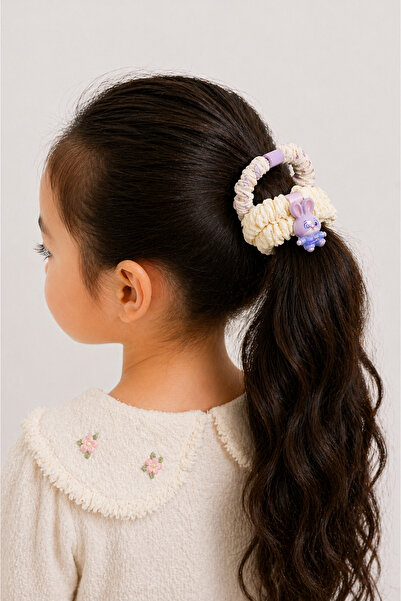 MakeWell Set of 2 Hair Elastics Pink & Strawberry Detailed Ruffled Elastic Ha...