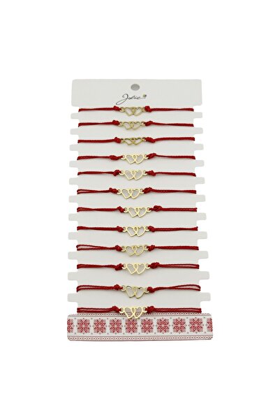 OEM Bratara bijuterie Martisor pentru femei, Rosu aprins, Snur textil Ajustab...