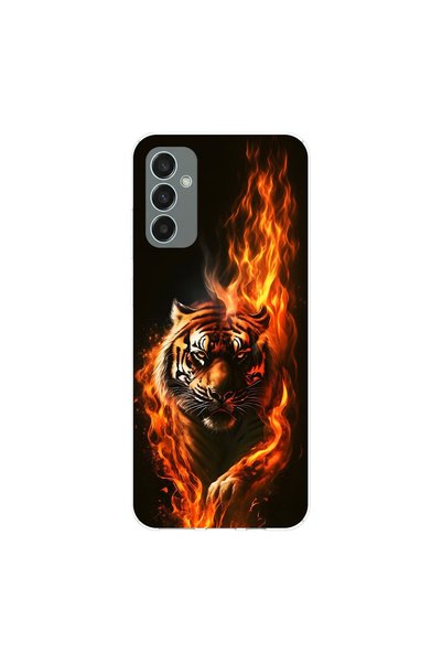 PPKin Samsung Galaxy M13 Compatible Tiger Design Transparent Case