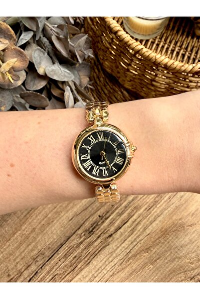 TD TRENDDURAGI Roman Numeral Gold Inside Black Women's Wristwatch