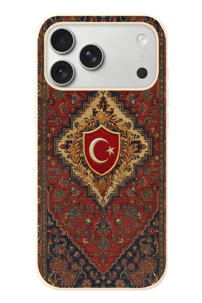 Le Balvo İphone 17 Pro Max Uyumlu Türkiye Bayraklı Halı Baskılı Silikon Kılıf