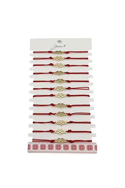 OEM Bratara ornamentala Martisor pentru femei, Rosu aprins, Motiv Infinit in ...