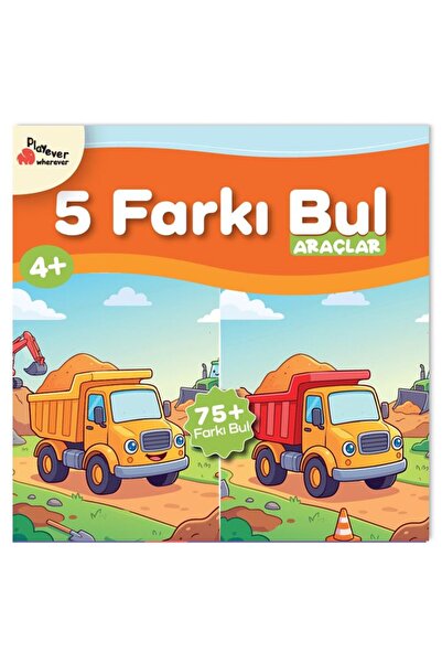 Playever 5 Farkı Bul - Araçlar, Dikkat ve Görsel Algı Etkinlik Kitabı