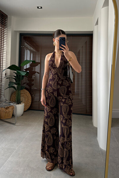 MAGARDE Ειδική Σειρά Ολόσωμη Φόρμα με Σχέδιο Σάλι και Επένδυση - ΚΑΦΕ