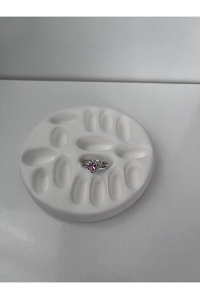 MODA Tarnish resistant steel silver pink heart ring
