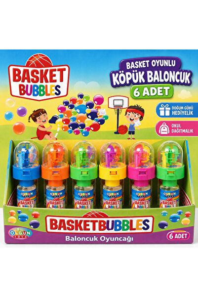 KAR TANESİ Basket Oyunlu Köpük Baloncuk 6 Adet – Çocuk Oyuncağı Doğum Günü He...