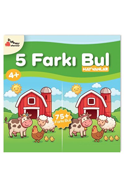 Playever 5 Farkı Bul - Hayvanlar, Dikkat ve Görsel Algı Etkinlik Kitabı