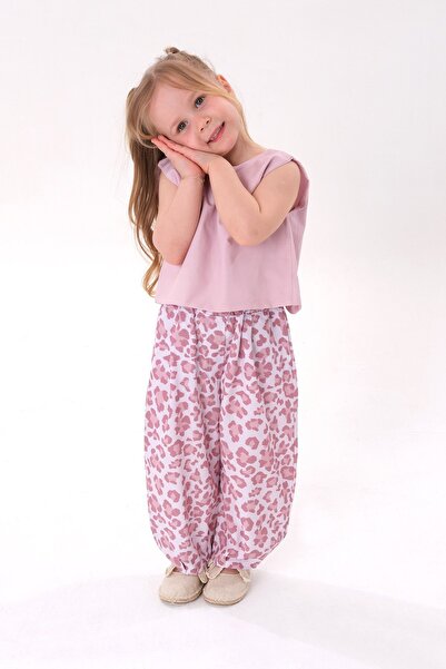 Teeny Weeny Kids Girl's Leopard Balloon Pants and Tie-Back Vest Top and Botto...