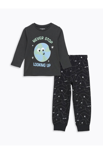 LC Waikiki Set de pijamale pentru băieți cu guler rotund