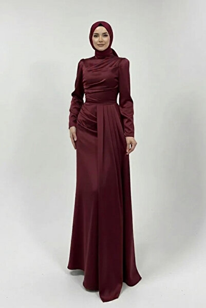 Abiye Diyarı Εφνάν Σατέν Φόρεμα Τεσεττούρ με Ουρά για Βραδινή Έξοδο