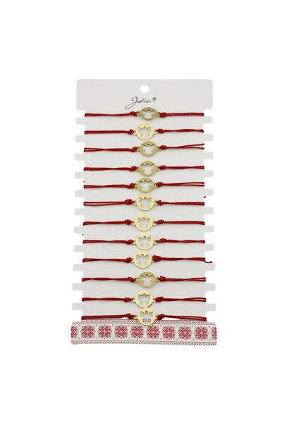 OEM Bratara eleganta Martisor pentru femei, Rosu, Pandativ din inox premium c...