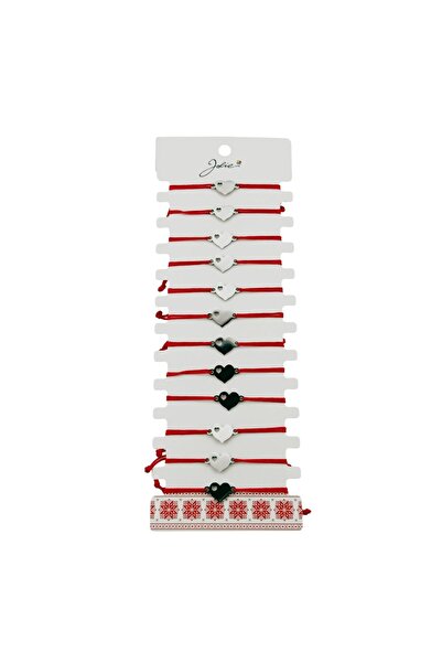 Vader Bratara Martisor pentru Dama, Jolie, Model Inima, Set 12 bucati, Pandat...