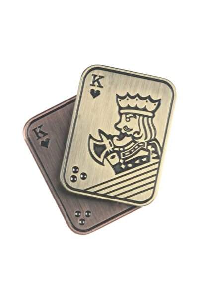 OEM Jucarie Antistres Metalica, Otel Inoxidabil, 4.8 x 3.6, Motiv Poker King,...