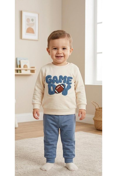 MOMOİRO Game Day Embroidered Baby Set