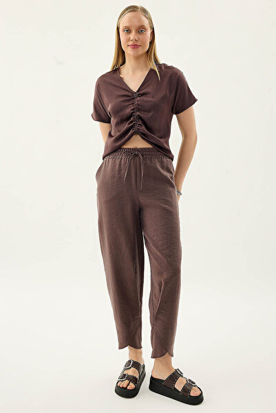 Vitrin Elastic Waistband Detailed Trousers
