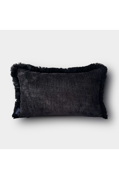 Lidoma Home Husă de pernă cu ciucuri „Noir” - 30x50 - Argintiu