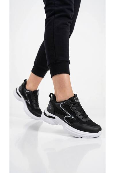 Lidora Women's Black Wave Sole Casual Sports Shoes Ayk4004