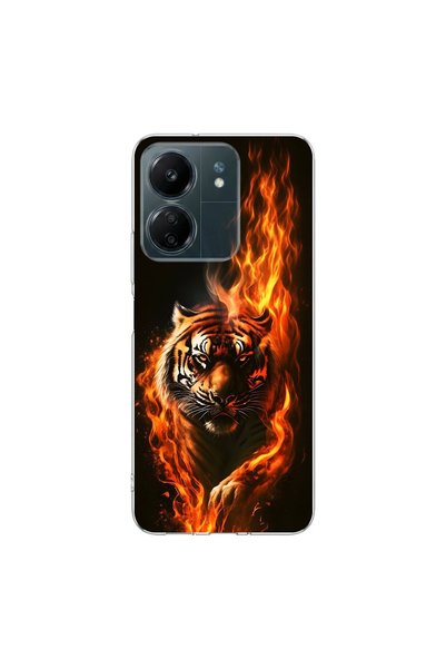 PPKin Redmi 13C Compatible Tiger Design Transparent Case