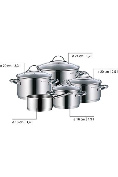 WMF Provence Plus 5-Piece Induction Saucepan Set with Glass Lid