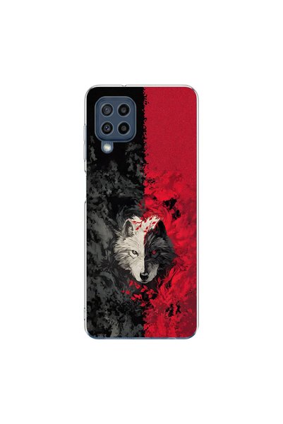 PPKin Samsung Galaxy M22 Compatible Wolf Design Transparent Case